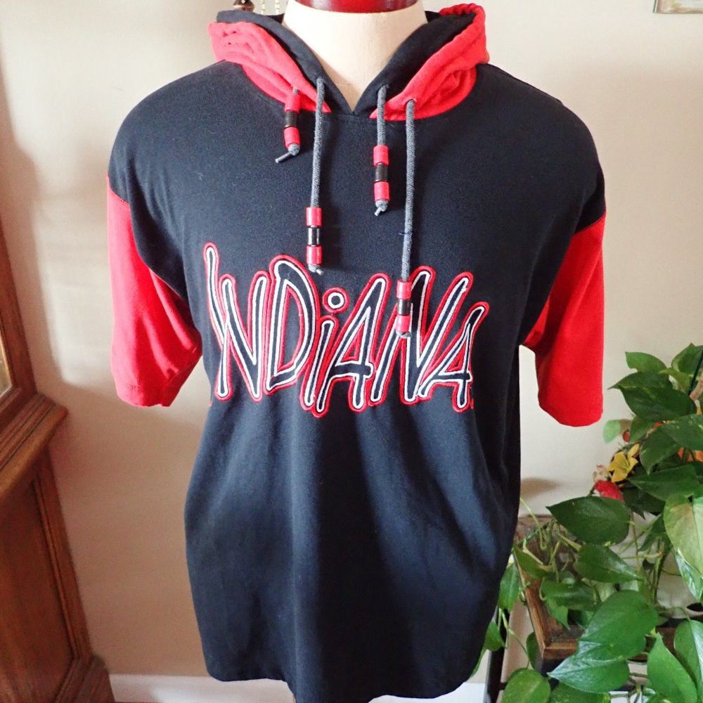 Vintage Indiana Hoosiers STARTER Double Hood Shirt Colorblock